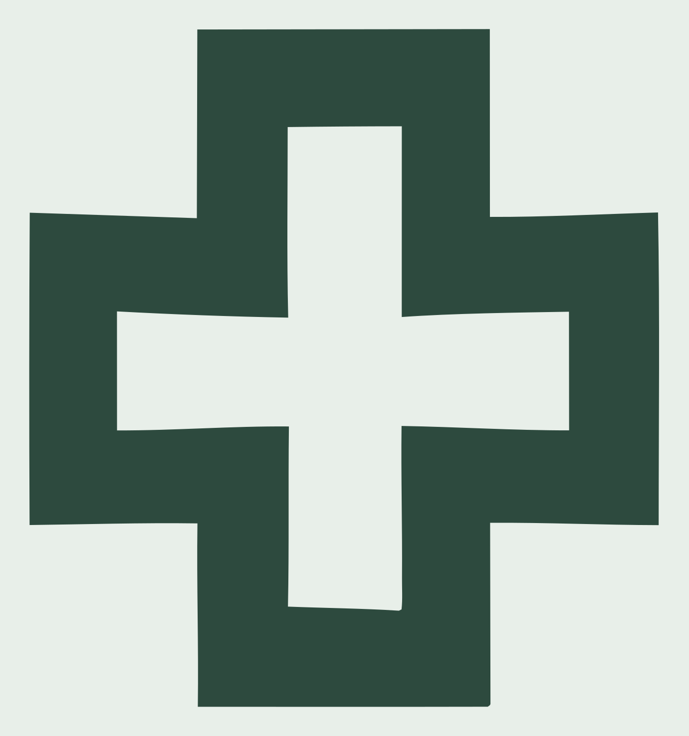 Blocky Nested Cross Logo #e8efe9/#2d4a3e