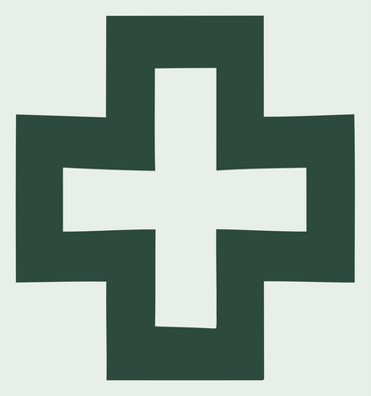 Blocky Nested Cross Logo #e8efe9/#2d4a3e