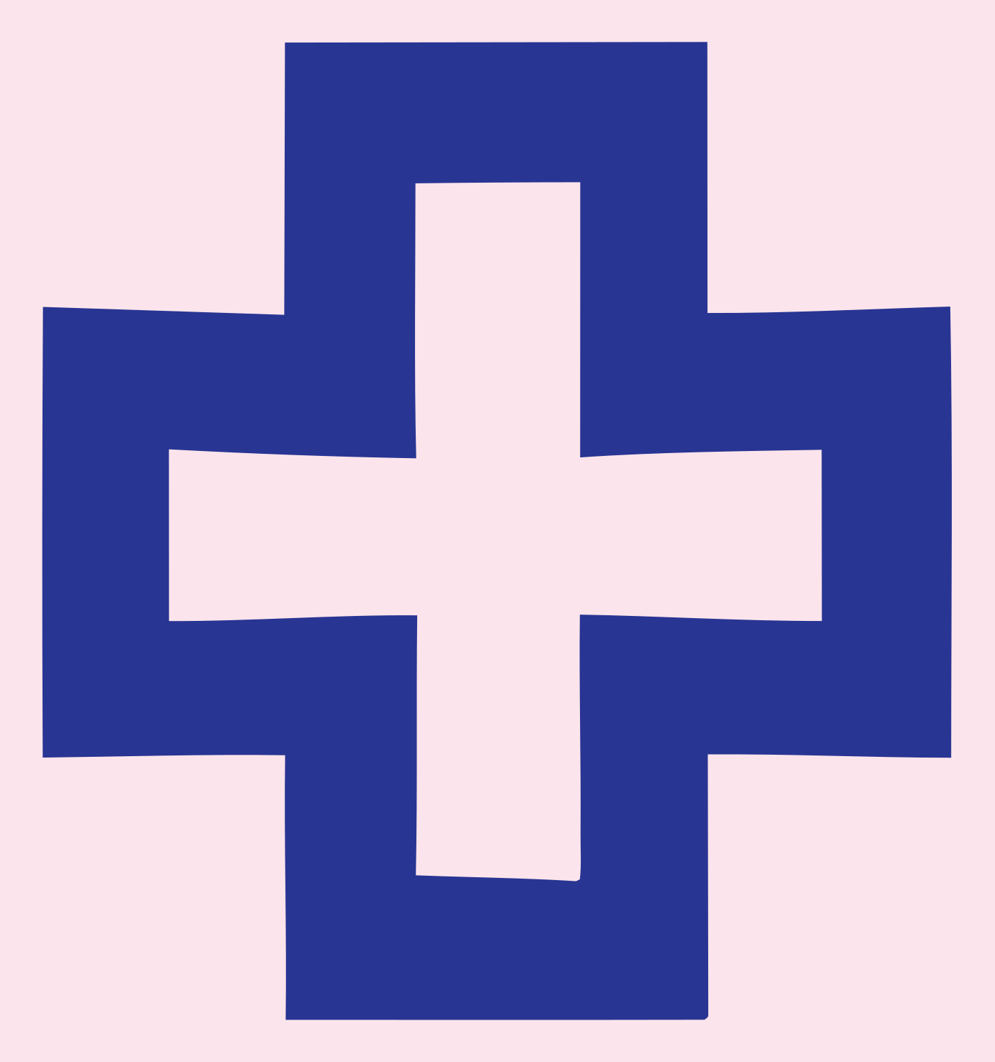 Blocky Nested Cross Logo #fce4ec/#283593