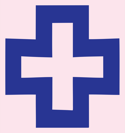Blocky Nested Cross Logo #fce4ec/#283593