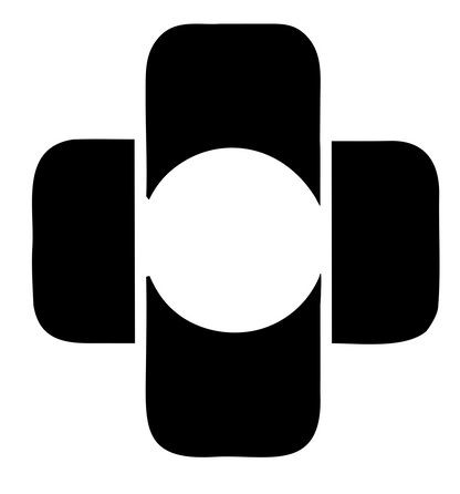 Negative Space Cross Circle Logo #ffffff/#000000