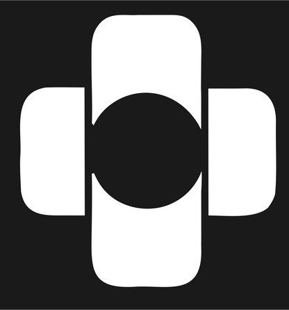 Negative Space Cross Circle Logo #1a1a1a/#ffffff