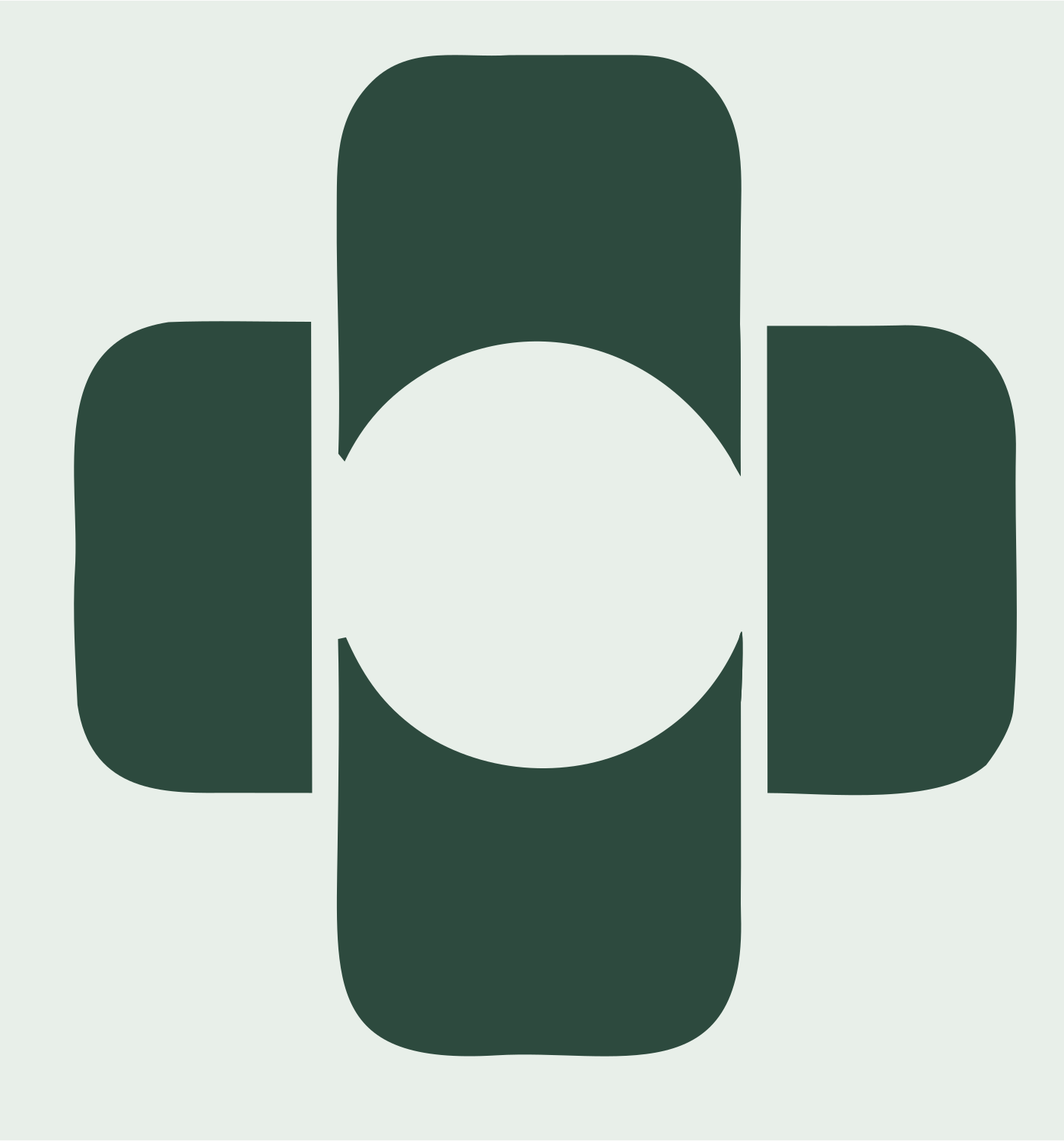 Negative Space Cross Circle Logo #e8efe9/#2d4a3e