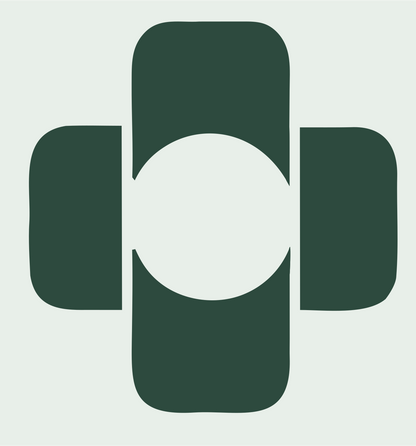 Negative Space Cross Circle Logo #e8efe9/#2d4a3e