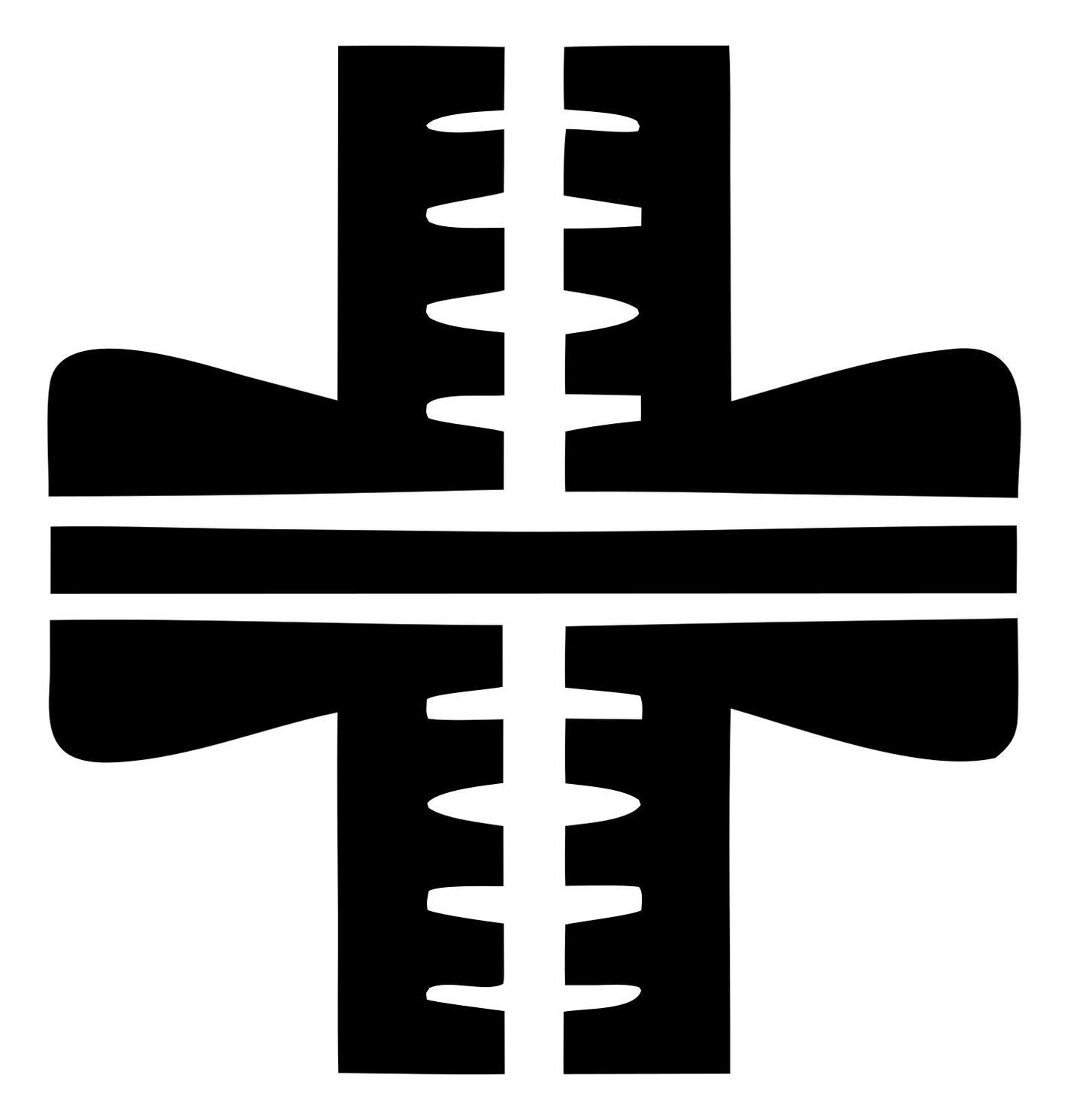 Heavy Stitched Cross Badge #ffffff/#000000