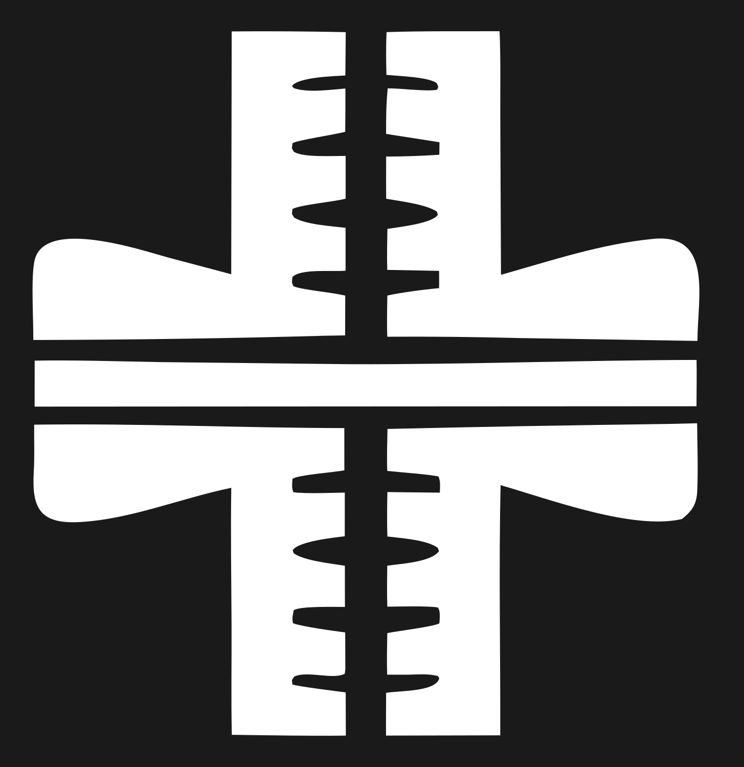 Heavy Stitched Cross Badge #1a1a1a/#ffffff