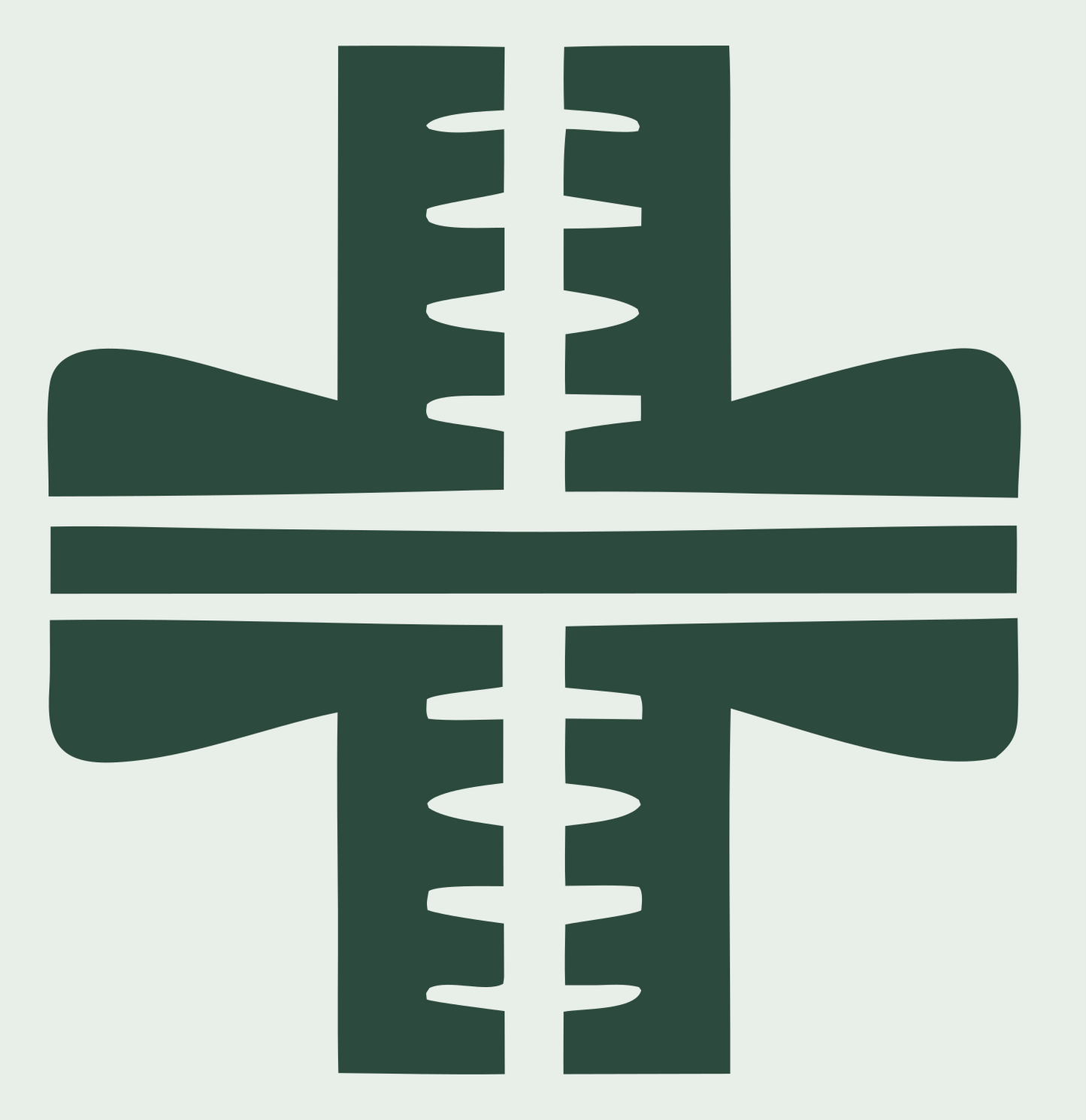 Heavy Stitched Cross Badge #e8efe9/#2d4a3e