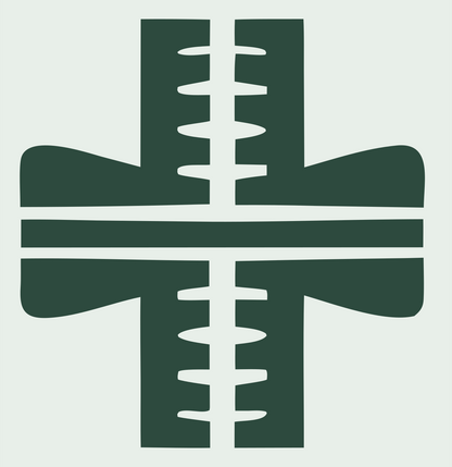 Heavy Stitched Cross Badge #e8efe9/#2d4a3e