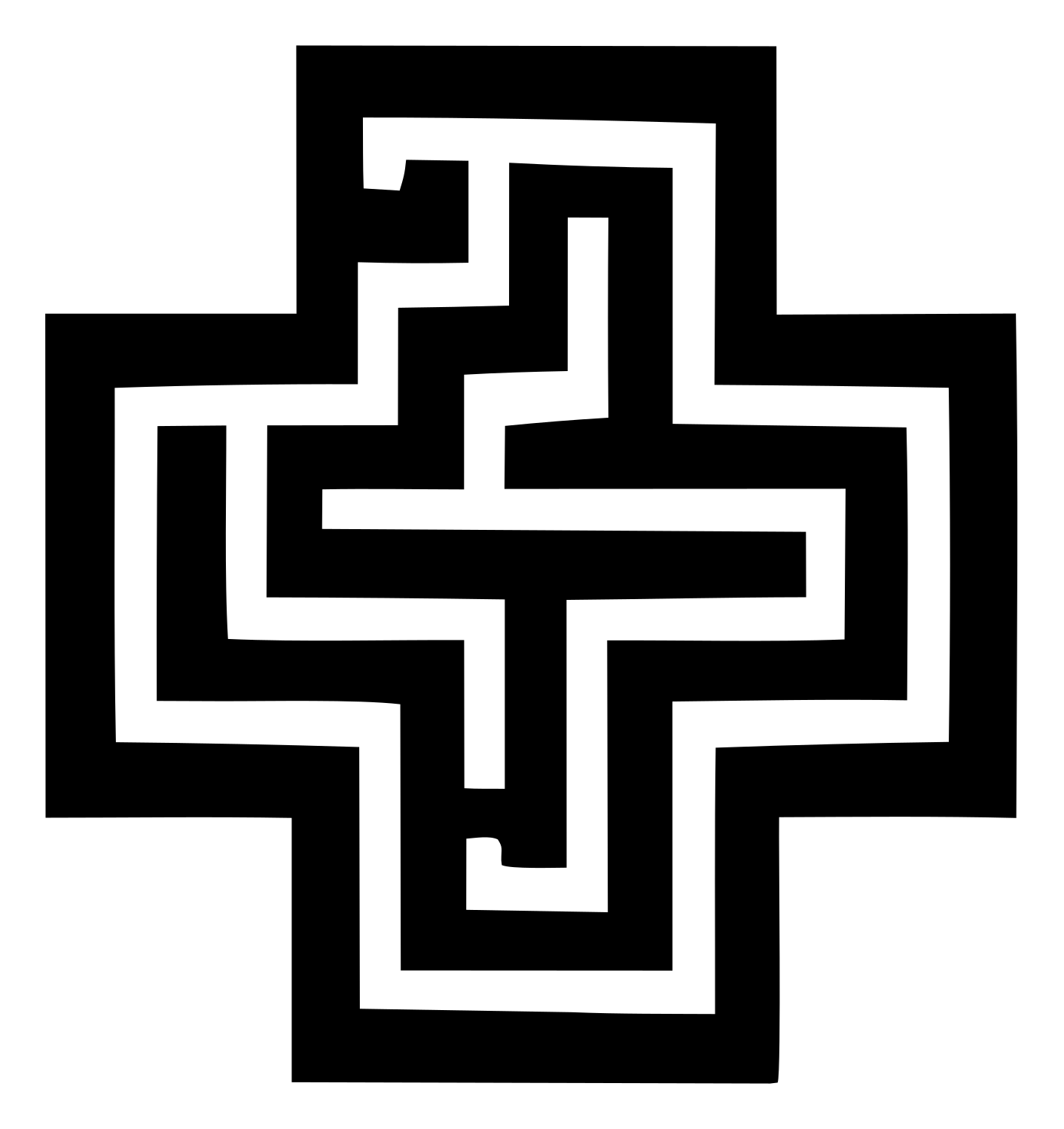Maze Cross Medical Mark #ffffff/#000000