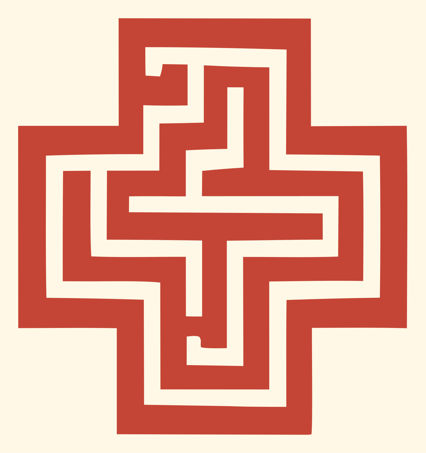Maze Cross Medical Mark #fff8e7/#c44536