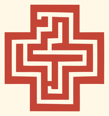 Maze Cross Medical Mark #fff8e7/#c44536