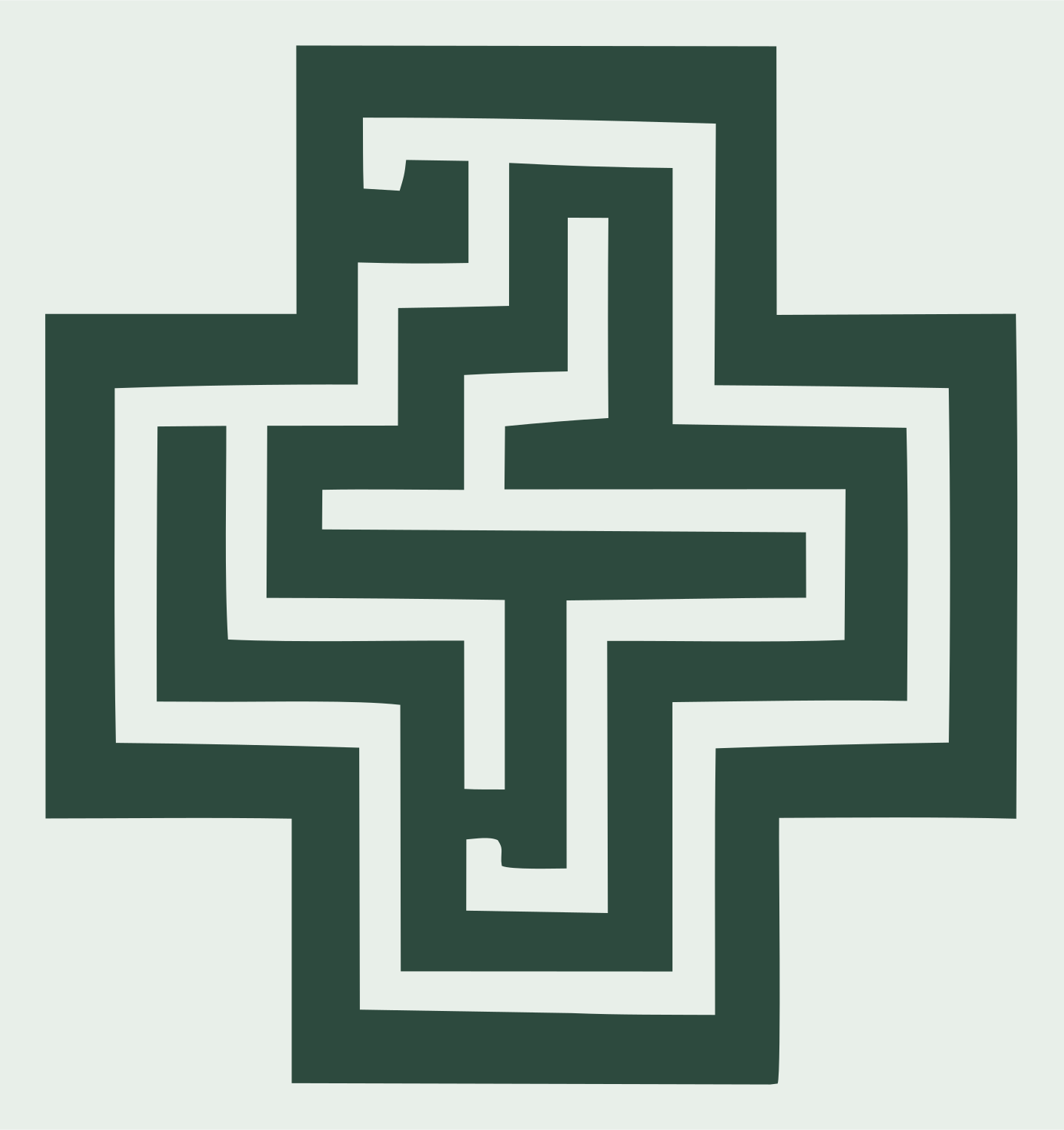 Maze Cross Medical Mark #e8efe9/#2d4a3e