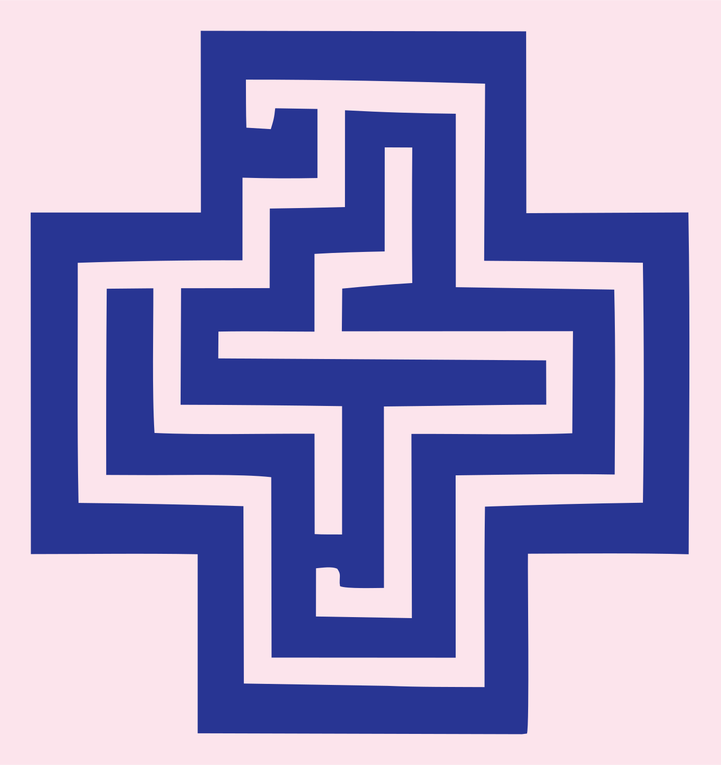 Maze Cross Medical Mark #fce4ec/#283593