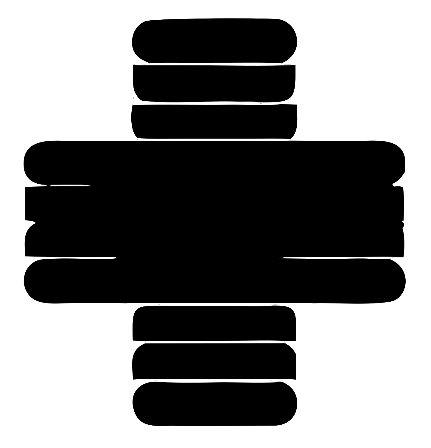 Bold Rounded Bar Cross Mark #ffffff/#000000