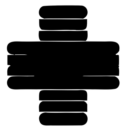 Bold Rounded Bar Cross Mark #ffffff/#000000