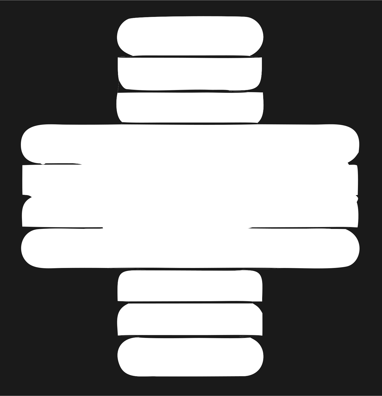 Bold Rounded Bar Cross Mark #1a1a1a/#ffffff