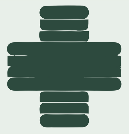 Bold Rounded Bar Cross Mark #e8efe9/#2d4a3e