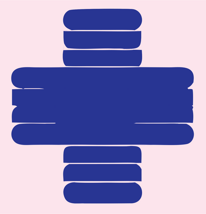 Bold Rounded Bar Cross Mark #fce4ec/#283593