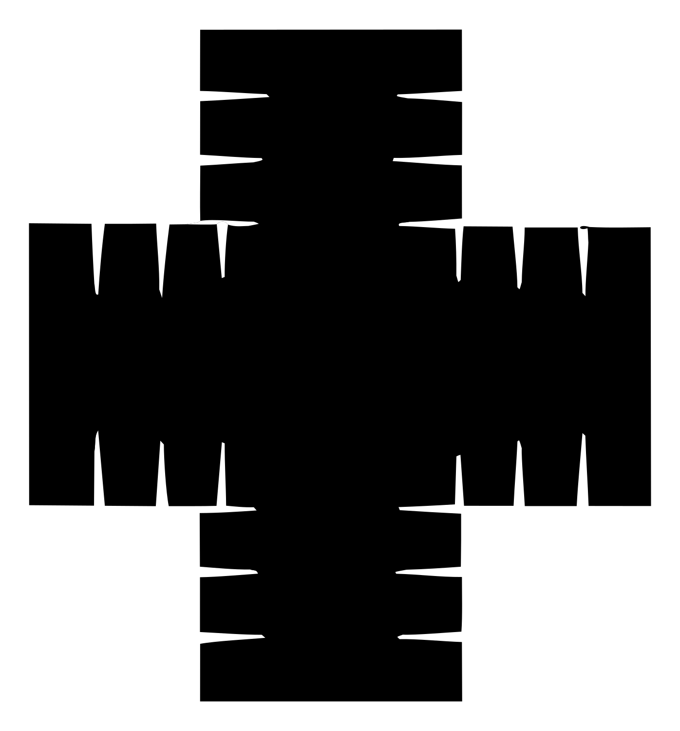 Bold Segmented Cross Badge #ffffff/#000000
