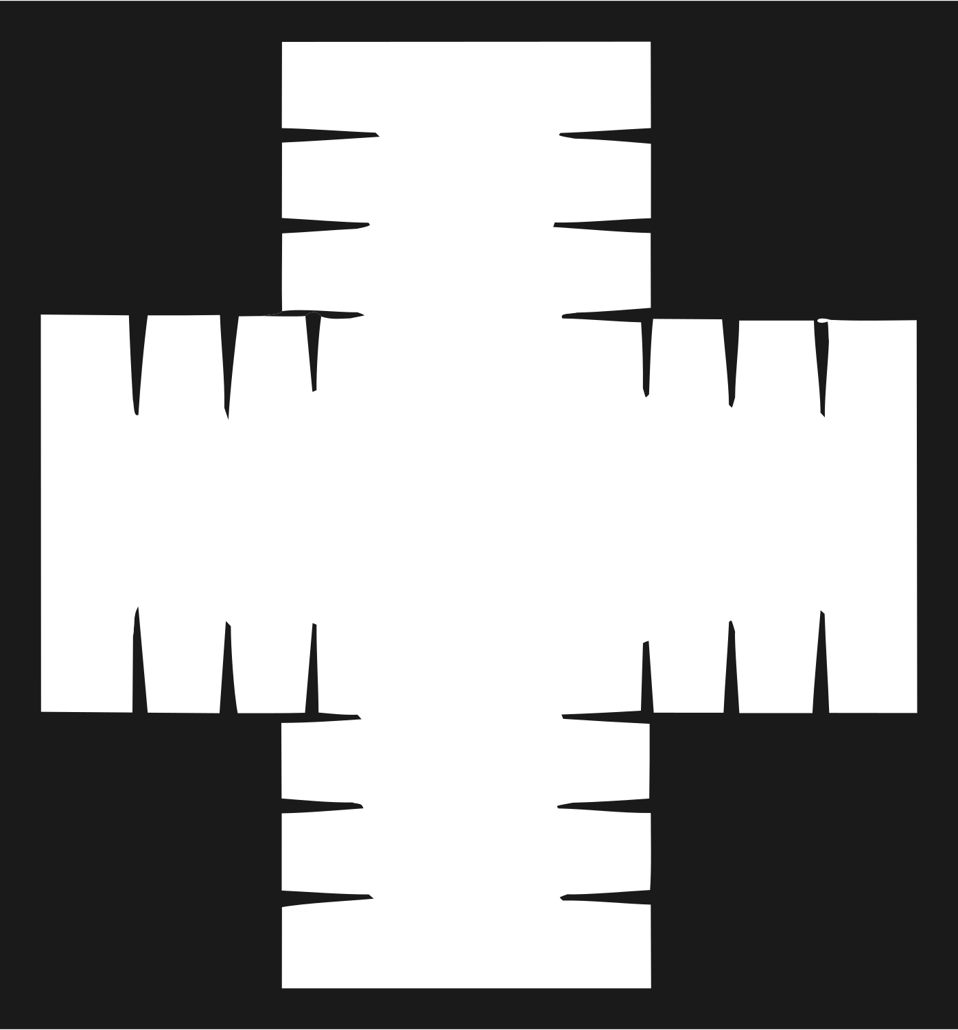 Bold Segmented Cross Badge #1a1a1a/#ffffff