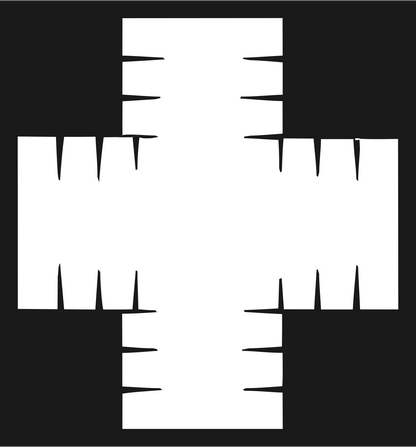 Bold Segmented Cross Badge #1a1a1a/#ffffff