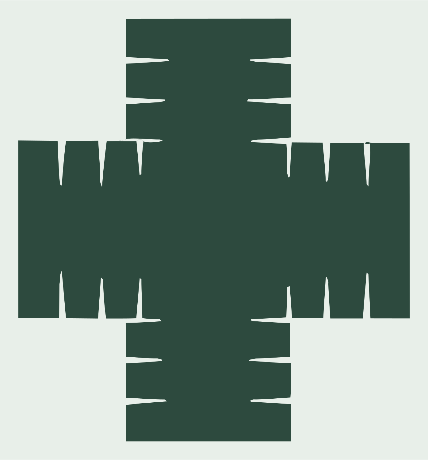 Bold Segmented Cross Badge #e8efe9/#2d4a3e