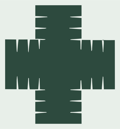 Bold Segmented Cross Badge #e8efe9/#2d4a3e