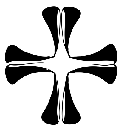 Hand-Drawn Flared Cross Mark #ffffff/#000000