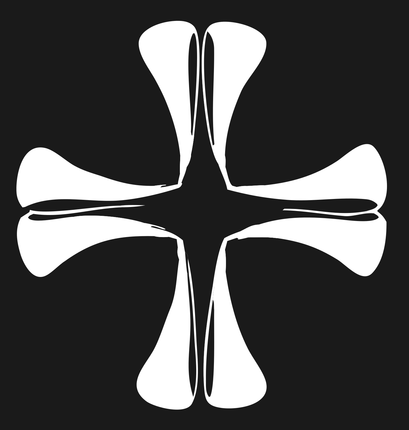 Hand-Drawn Flared Cross Mark #1a1a1a/#ffffff