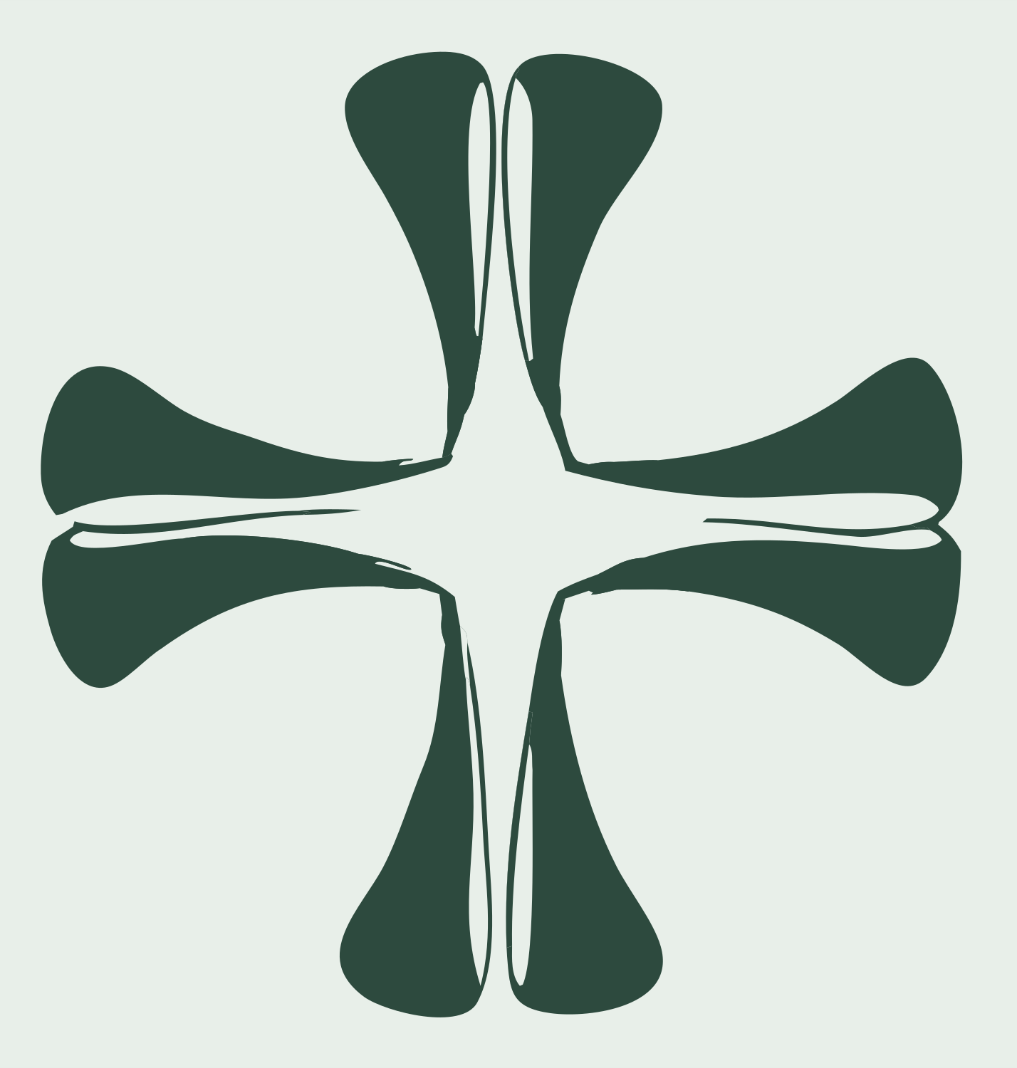 Hand-Drawn Flared Cross Mark #e8efe9/#2d4a3e