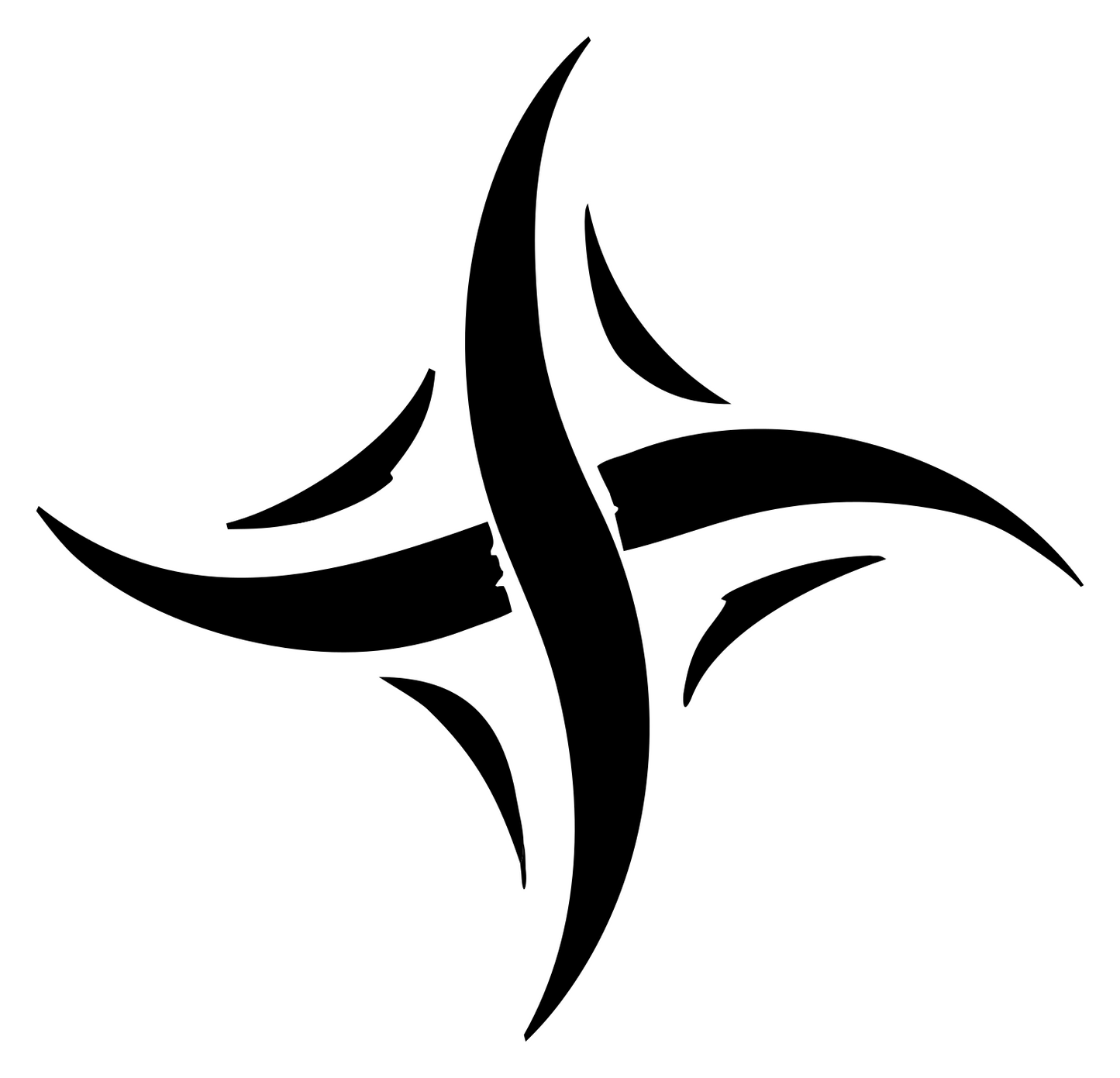 Hand-Drawn Star Cross Mark #ffffff/#000000