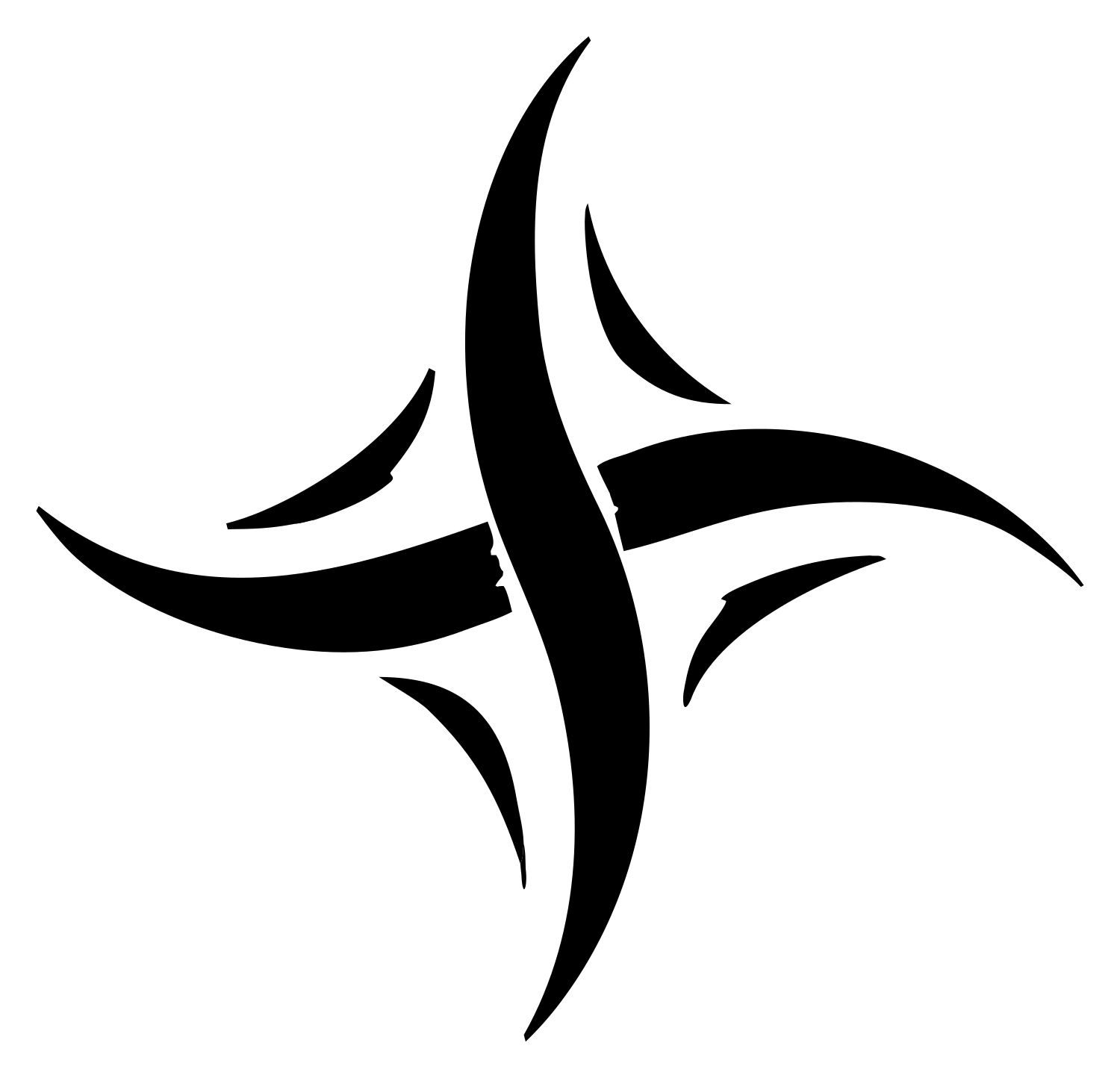 Hand-Drawn Star Cross Mark #ffffff/#000000