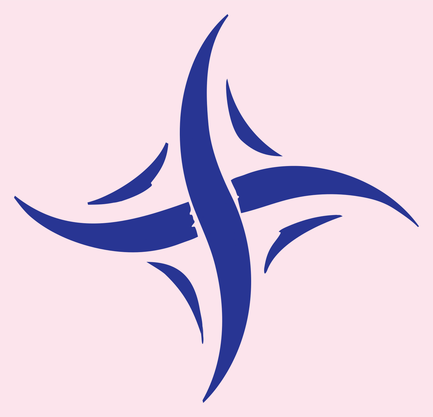 Hand-Drawn Star Cross Mark #fce4ec/#283593