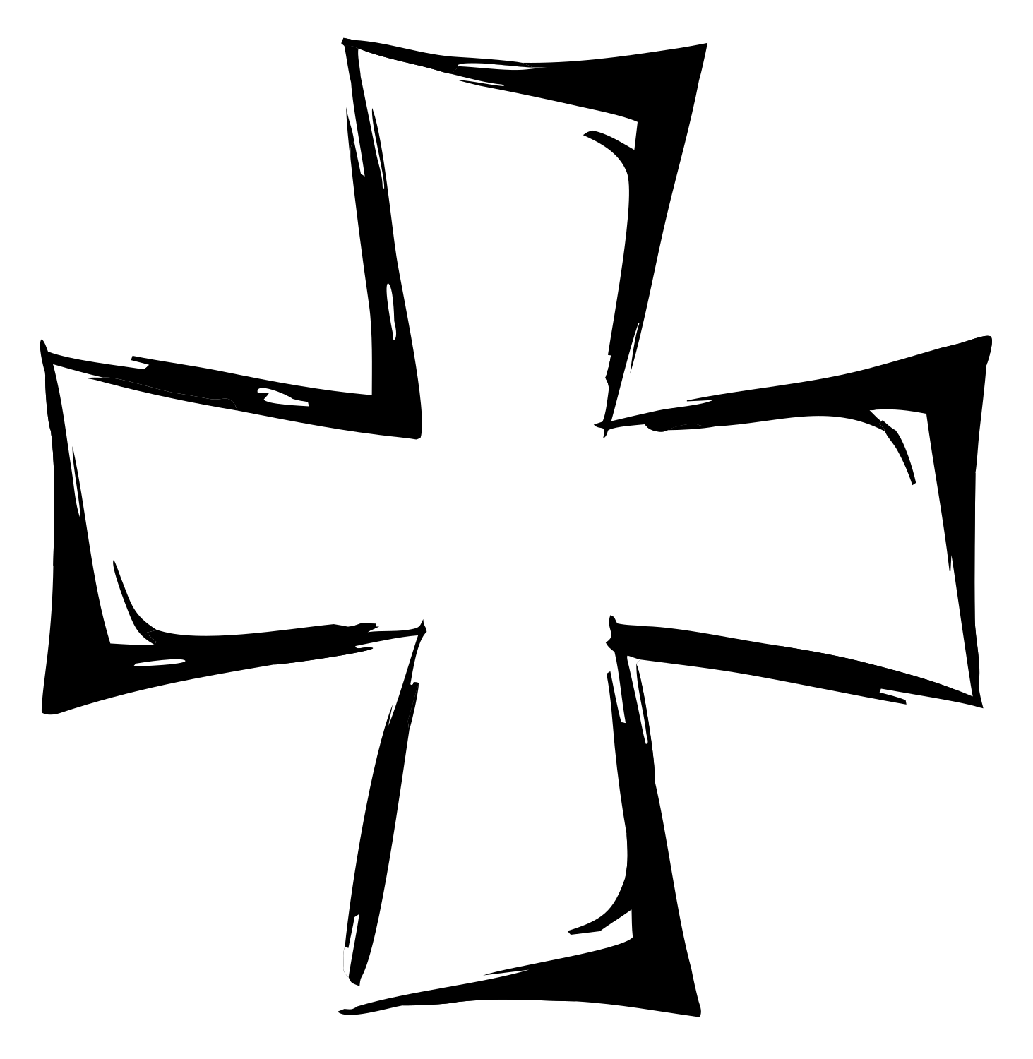 Hand-Drawn Maltese Cross Logo #ffffff/#000000