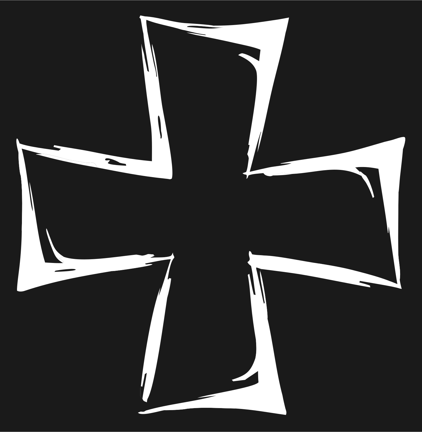 Hand-Drawn Maltese Cross Logo #1a1a1a/#ffffff