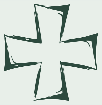 Hand-Drawn Maltese Cross Logo #e8efe9/#2d4a3e