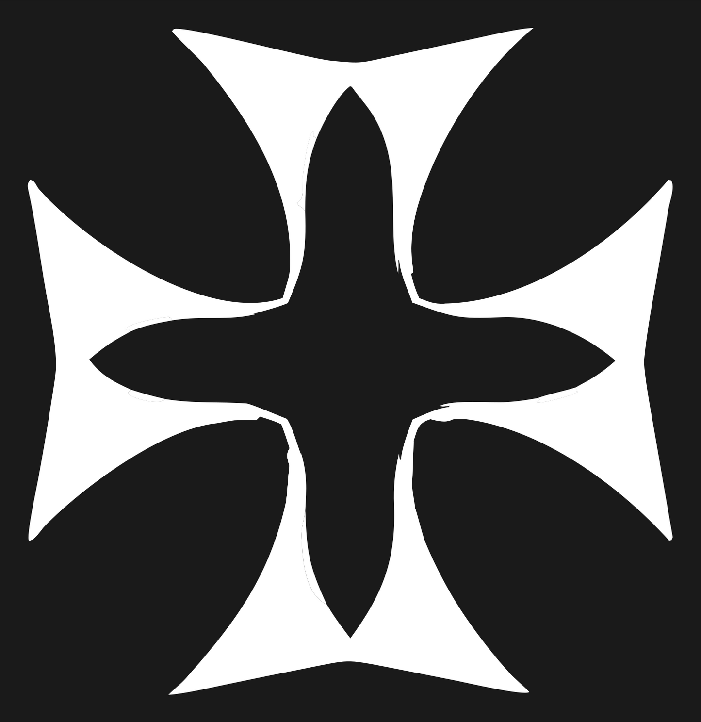 Hand-Drawn Maltese Cross Icon #1a1a1a/#ffffff
