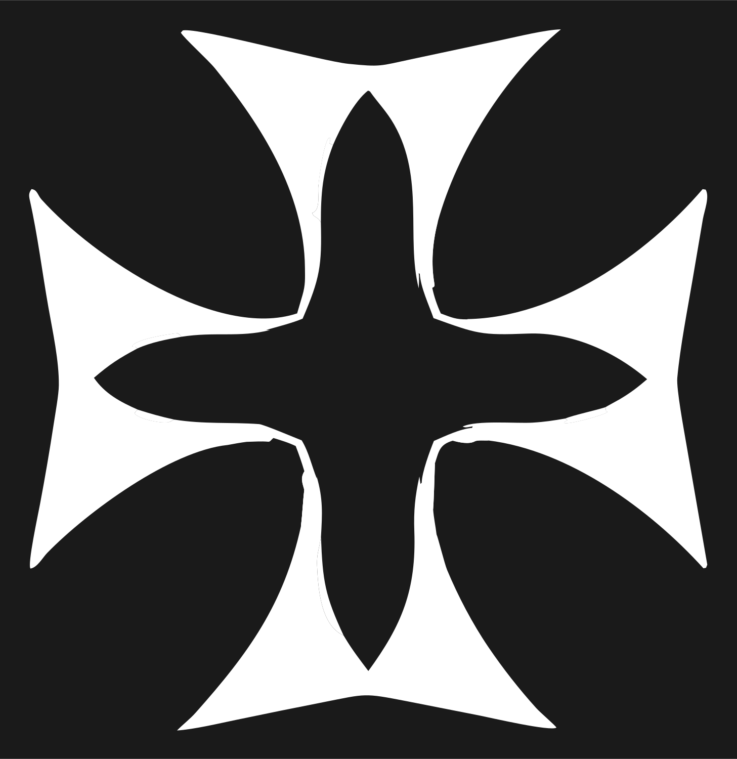 Hand-Drawn Maltese Cross Icon #1a1a1a/#ffffff