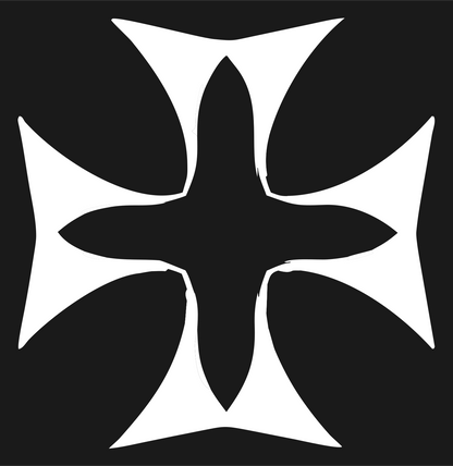 Hand-Drawn Maltese Cross Icon #1a1a1a/#ffffff