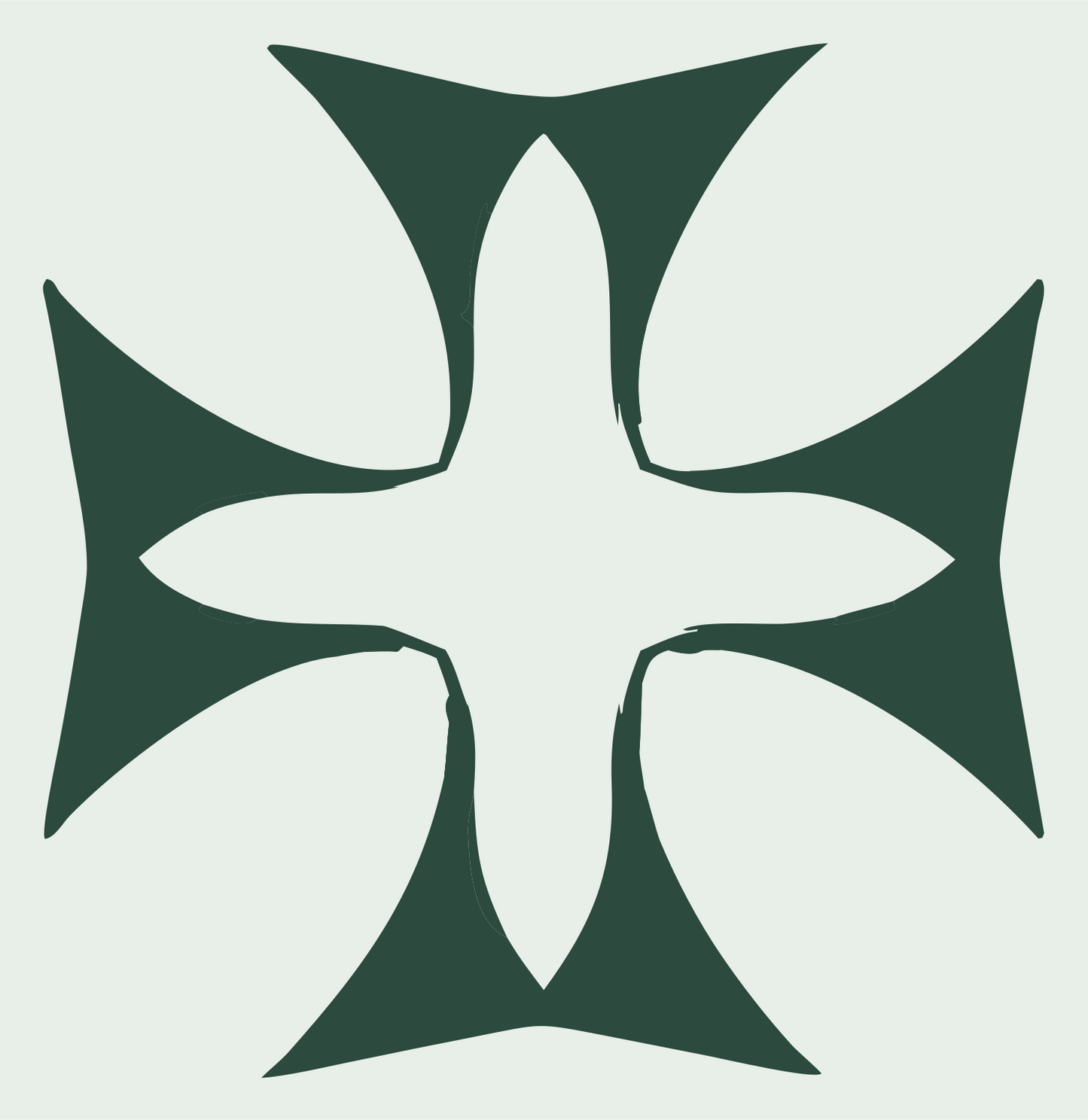 Hand-Drawn Maltese Cross Icon #e8efe9/#2d4a3e