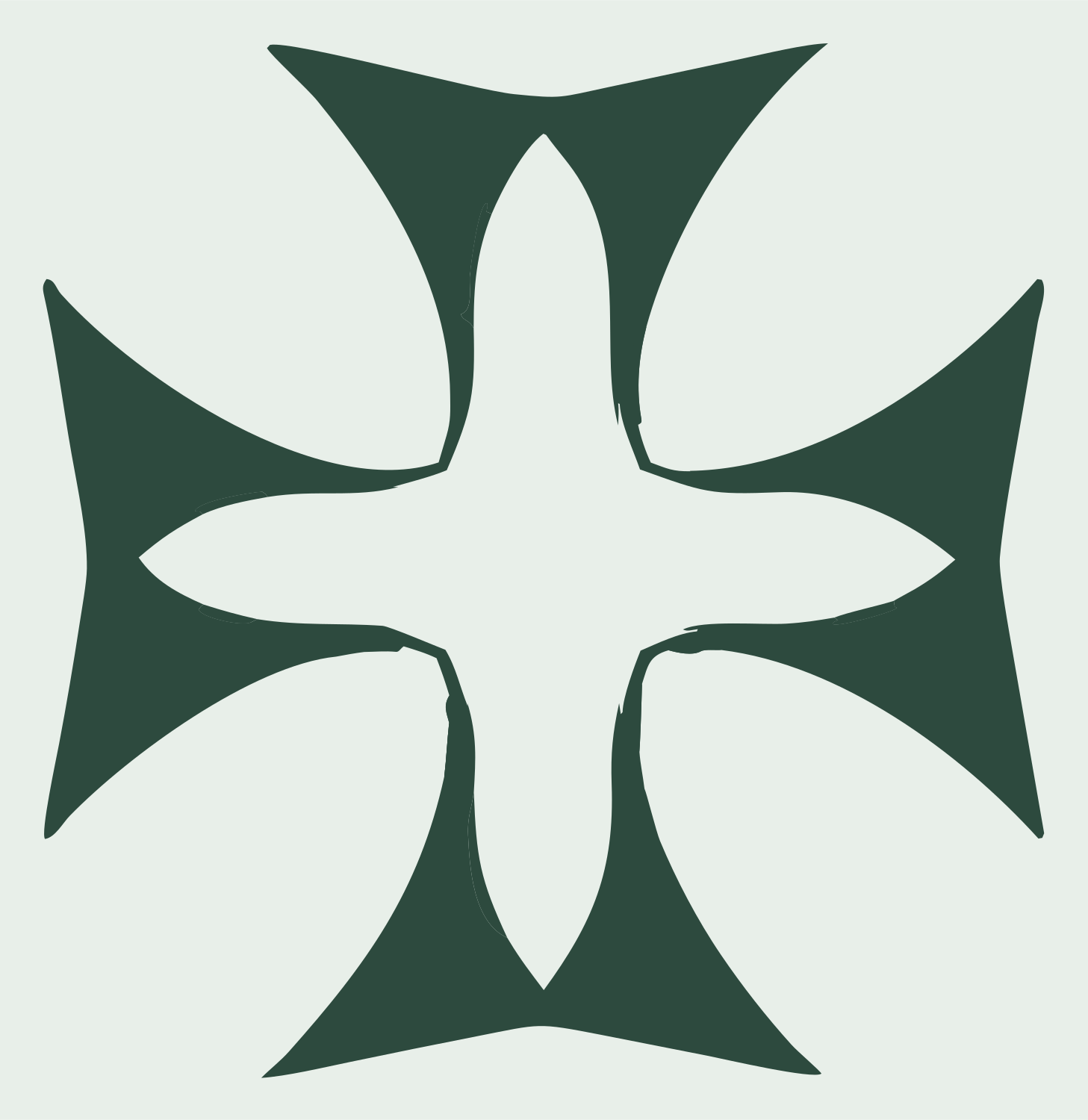 Hand-Drawn Maltese Cross Icon #e8efe9/#2d4a3e