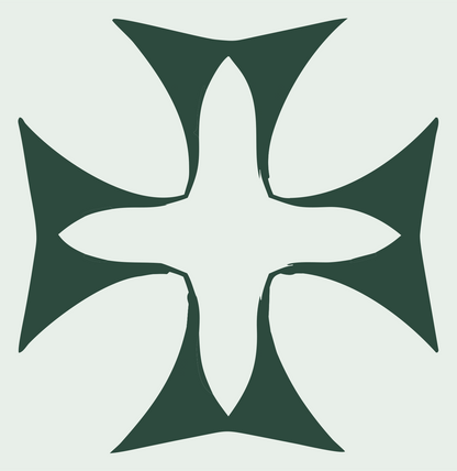 Hand-Drawn Maltese Cross Icon #e8efe9/#2d4a3e