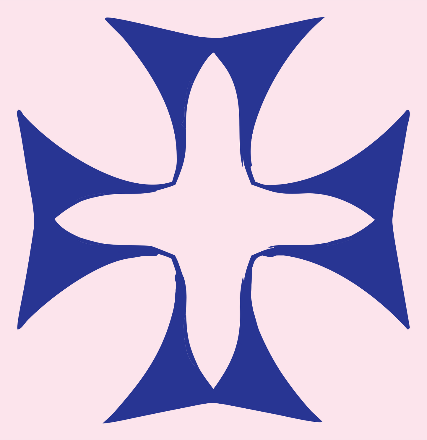 Hand-Drawn Maltese Cross Icon #fce4ec/#283593