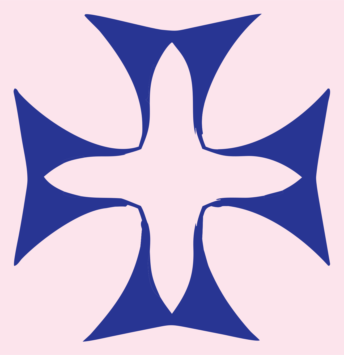 Hand-Drawn Maltese Cross Icon #fce4ec/#283593