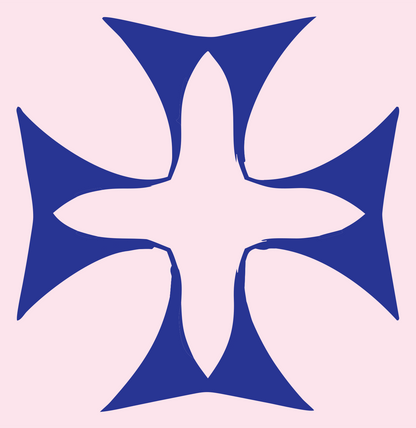 Hand-Drawn Maltese Cross Icon #fce4ec/#283593