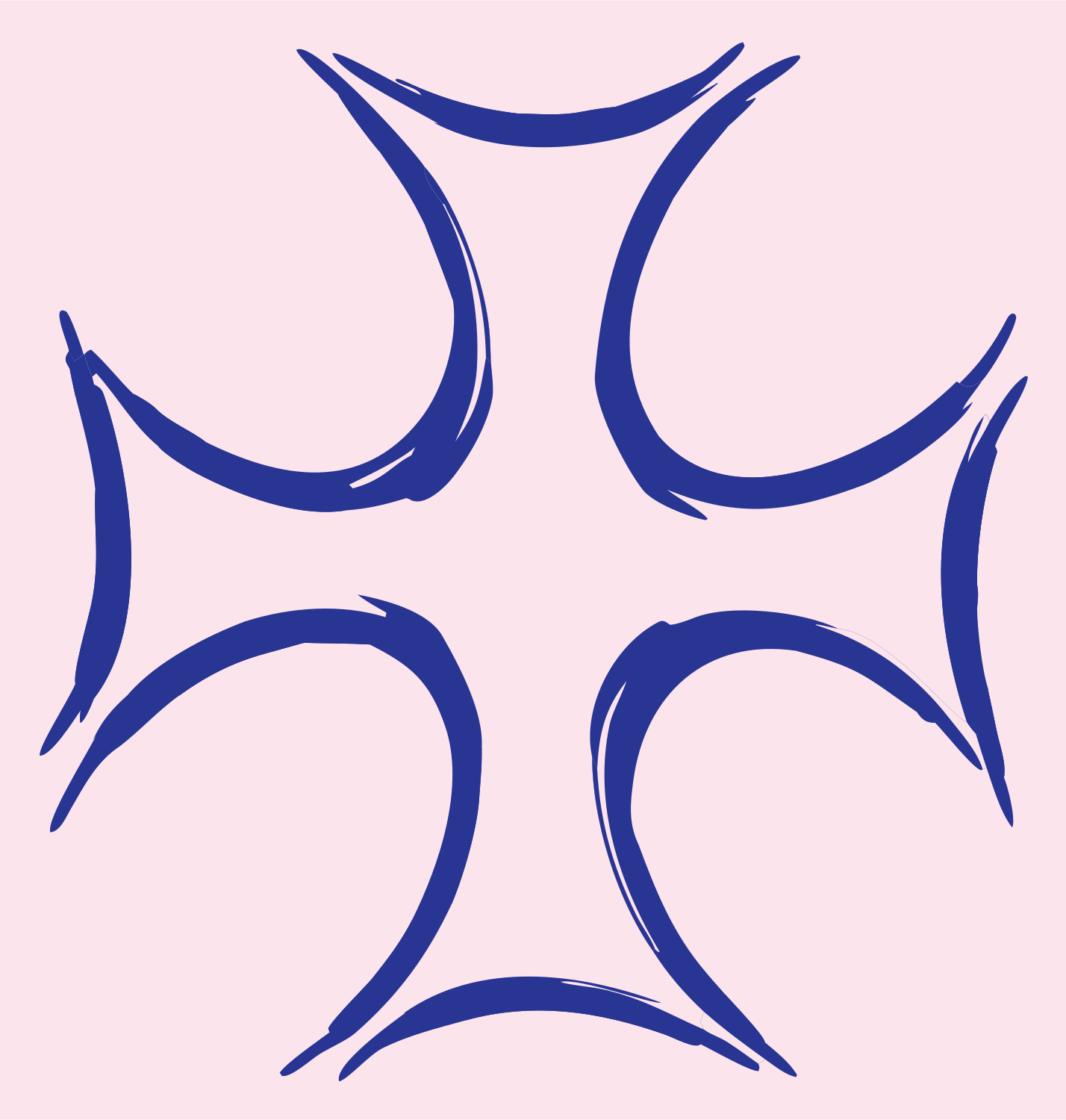 Hand-Drawn Maltese Cross Mark #fce4ec/#283593