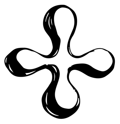 Hand-Drawn Fluid Cross Mark #ffffff/#000000