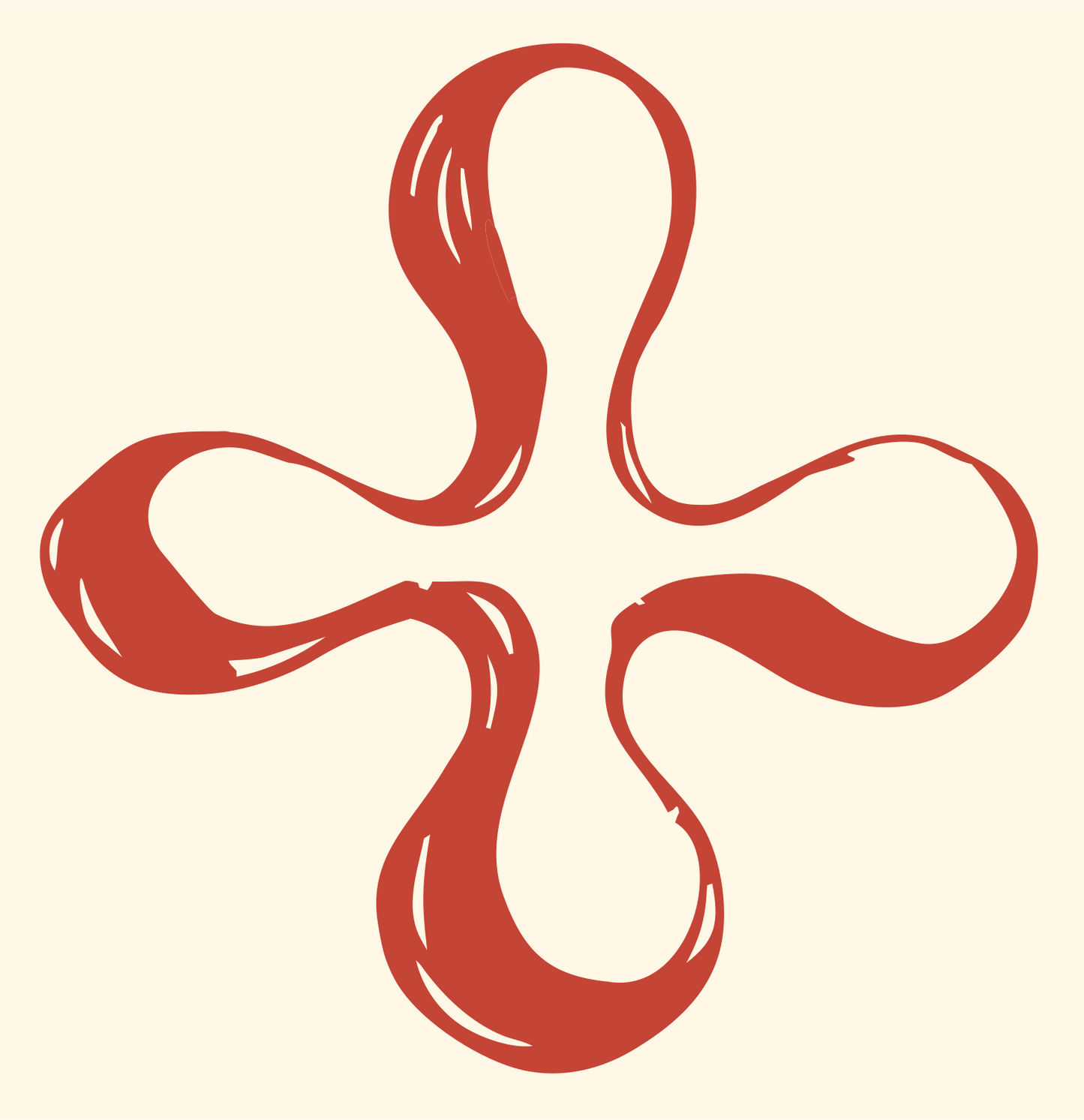 Hand-Drawn Fluid Cross Mark #fff8e7/#c44536