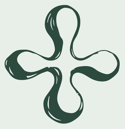 Hand-Drawn Fluid Cross Mark #e8efe9/#2d4a3e