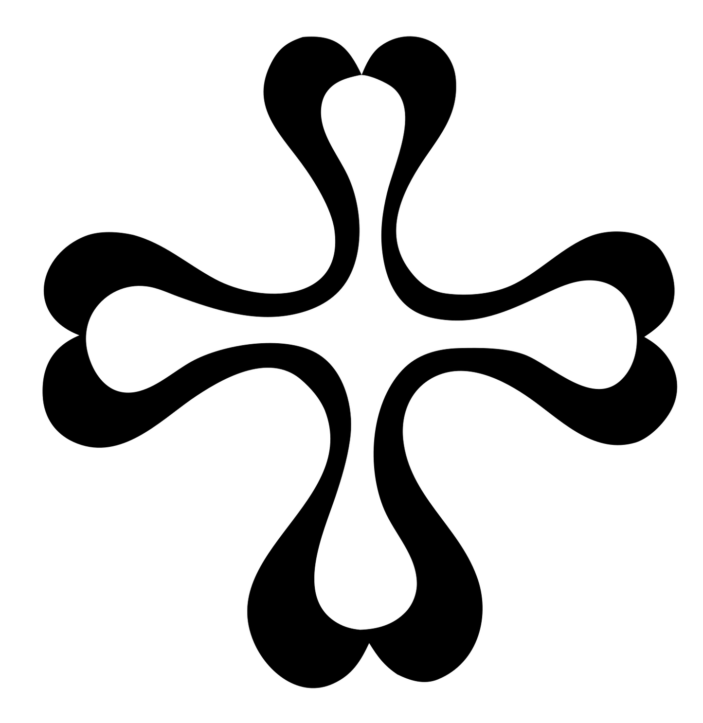 Organic Teardrop Cross Mark #ffffff/#000000